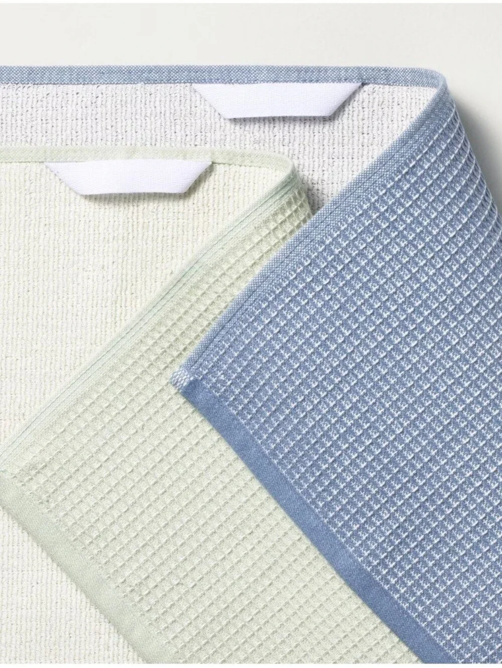 Set of 2 Waffle Kitchen Towels Navy/Light Green - Hearth & Hand with Magnolia